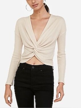 NWT Express One Eleven Reversible Waffle Knit Twist long sleeve size XL